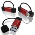thumbnail image 1 of Instatek Dococo USB-C Type-C Portable Card Reader with Dual Ports Super Speed USB 3.1 Reader Adapter for Micro SD Cards Supports Up to 2TB | K03A (Red), 1 of 5