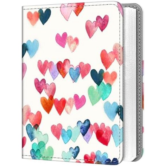 Instax Mini Photo Album for 2x3-Inch Film - 104 Pockets Small Albums for Fujifilm Instax Mini 12/11/99/40/7+/EVO/LiPlay/Link 3-2-1 Instant Camera/Polaroid Hi-Print Printer, Raining hearts