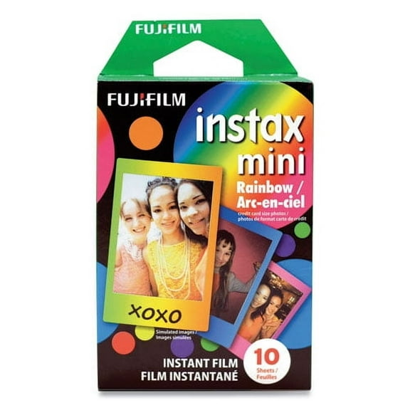 Instax Mini Rainbow Instant Film, 800 Asa, Color, 10 Sheets | Bundle of 10 Each