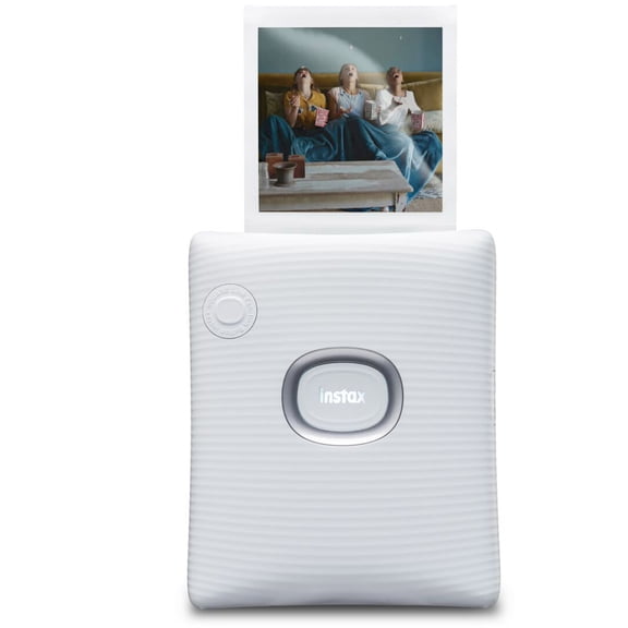 Fujifilm Instax Square Link Wireless Smartphone Printer, Ash White, Bundle with SQUARE Instant Color Film Twin Pack and Cleaning Cloth