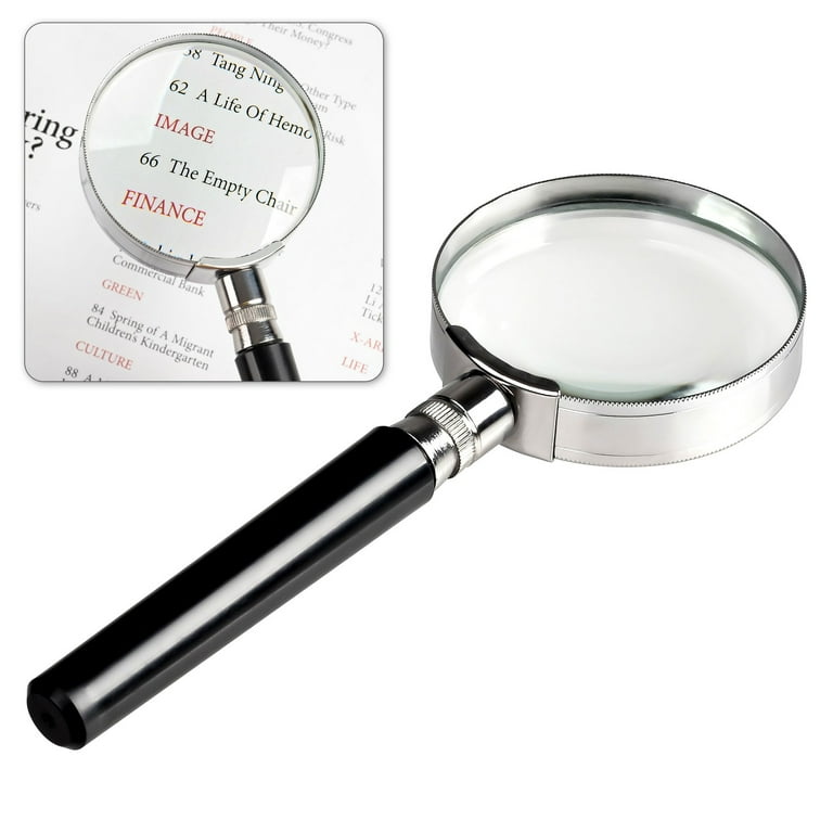 2 Pieces-10x Handheld Magnifying Glass With Antique Mahogany Handle And Reading  Magnifier For Reading Book, Inspection, Coins, Insects, Rocks, Map, Cr
