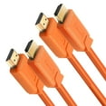 thumbnail image 1 of Insten - 2 Pack 1.5 ft HDMI High Speed Cable, 2.1 Version, 8K 60Hz, 48Gbps, PVC Cable, Gold Connectors, Orange, 1 of 10