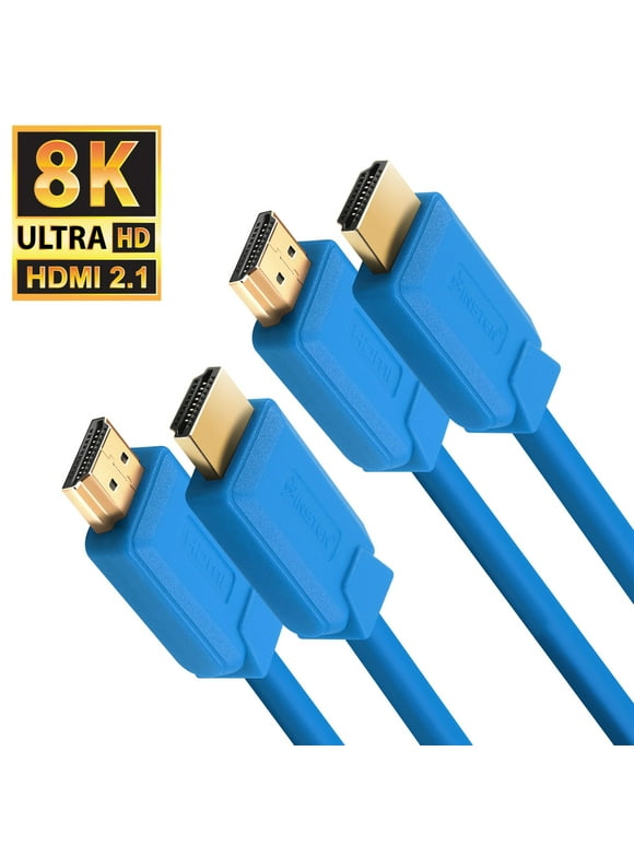 Insten 2 Pack 3ft 8K HDMI High Speed Cable, 2.1 Version, 60Hz, 48Gbps, PVC Cable,Blue