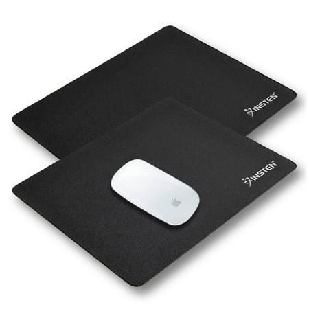 Insten 2-Piece Mouse Pad for Home Office Computer Desk Laptop Optical / Trackball Mouse, Black