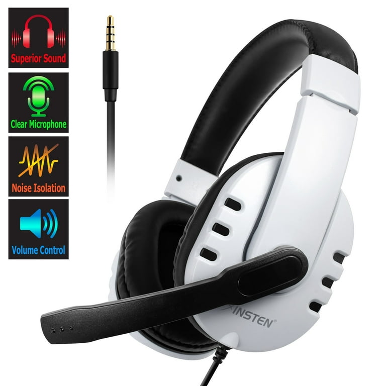 EasySMX C06W 2.4GHz Wireless Gaming Headset for PC, PS4, PS5, MAC, Nintendo  Switch, 3.5mm Wired Mode for Xbox One, Bluetooth Gaming Headphones with  Detachable Noise Canceling Microphone, Black 