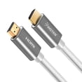 thumbnail image 1 of Insten - 6 Feet HDMI Male to Male Cable, 2.1 Version, 8K 60Hz, 48Gbps, Gold Connectors, Nylon Braided, White, 1 of 8
