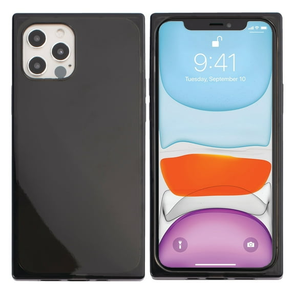 Insten Case for iPhone 12 Pro / iPhone 12 Case 6.1 Inch, Soft TPU Protective Cases with Reinforced Corners, Shock Absorption, Crystal Clear Black Slim Cover for Women Girls