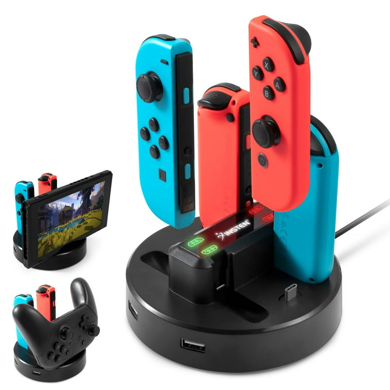 Insten Charging Dock Station For Nintendo Switch and OLED Model Console and  Joycon Controller, with LED Indicator, Extra Two USB 2.0 Ports & USB-C