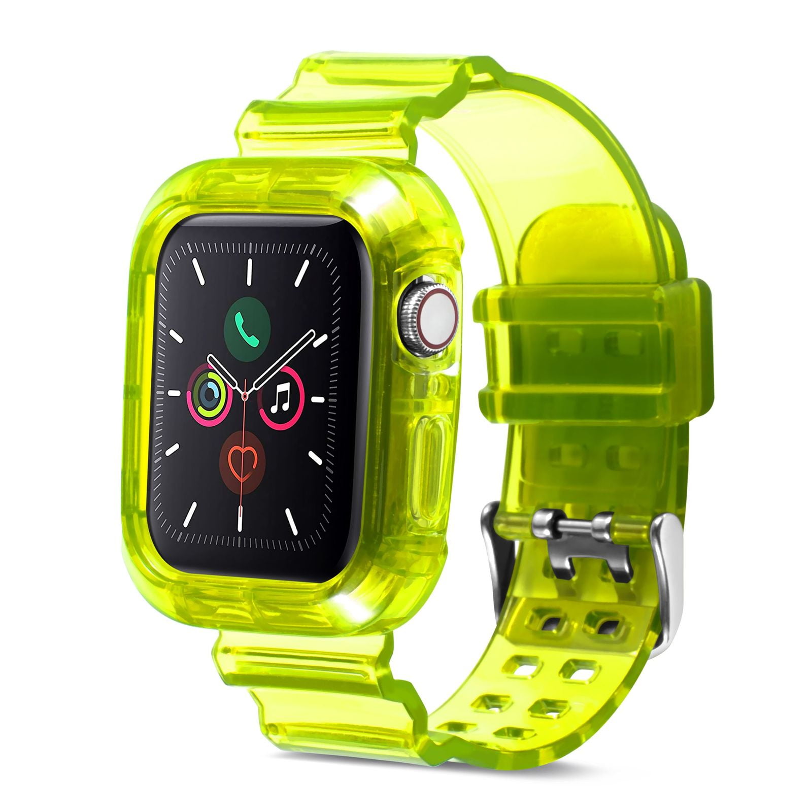 Insten Crystal Clear Watch Band with Rugged Bumper Case For Apple