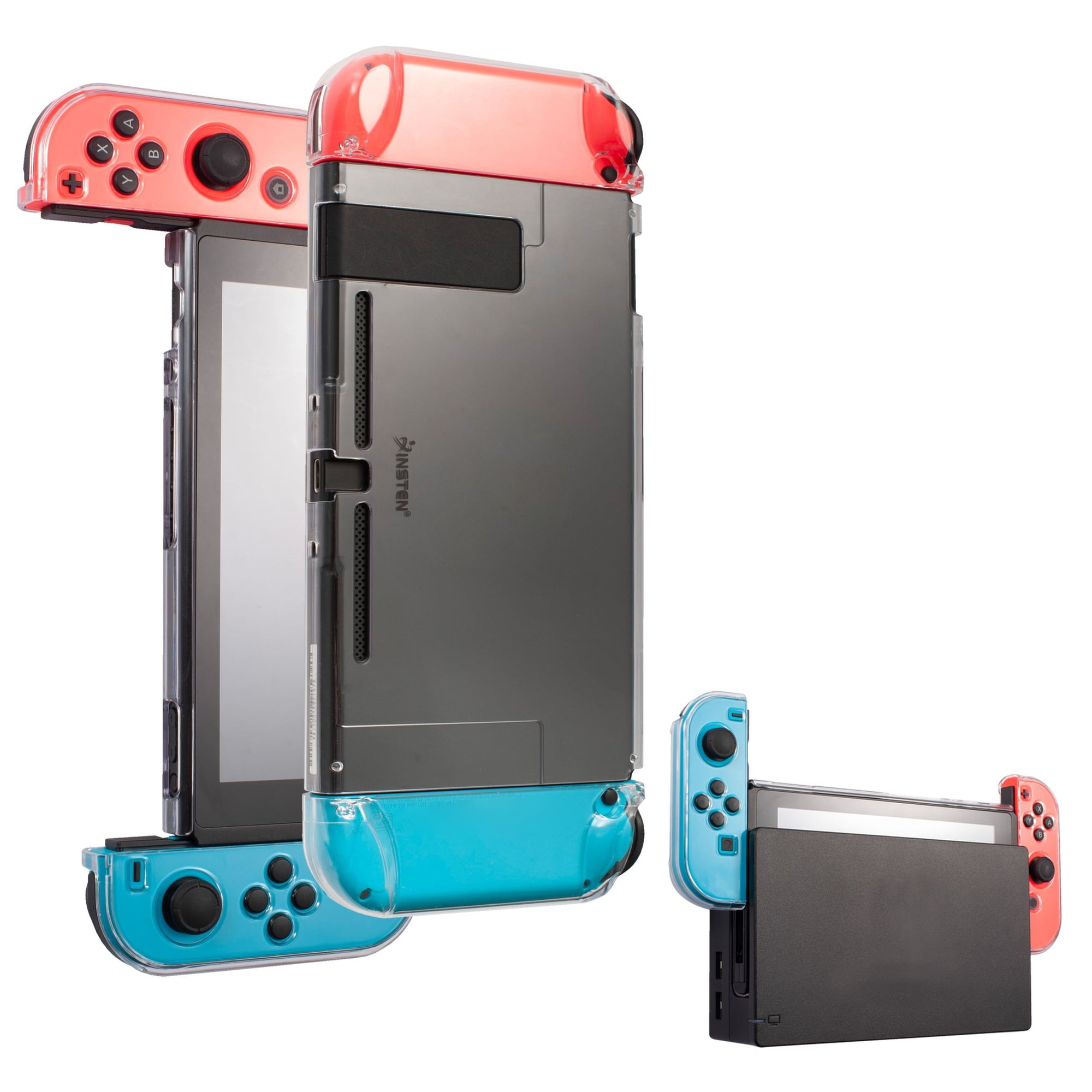 Insten Dockable Clear Case For Nintendo Switch Console and Joycon Controllers Detachable 3 in 1 Crystal Hard Shell Protective Non Slip Cover Walmart