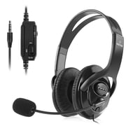 Insten Gaming Headset with Mic for PS5 PS4 PC Xbox One Xbox Series X|S Nintendo Switch, 3.5mm Headphone Jack with One-Key Mute Button, Black