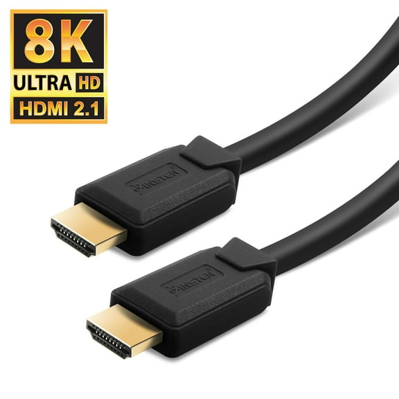 Insten - HDMI Male to Male Cable, 2.1 Version, 8K 60Hz, 48Gbps, PVC Cable, Gold Connectors, 6ft , Black
