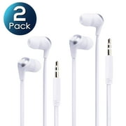 Insten In Ear Earphones, White, 2 Count