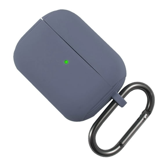Insten Liquid Silicone Case Compatible with AirPods Pro 2019 Earbuds, Protective Soft Gel Cover Skin with Portable Keychain, Supports Wireless Charging [Front LED Visible] Lavender Purple