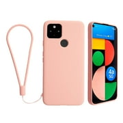 Insten Liquid Silicone Case For Google Pixel 4a 5G 2020NOT For Pixel 4a Soft Microfiber Lined Full Body Protective Slim Cover, Pink