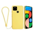 thumbnail image 1 of Insten Liquid Silicone Case For Google Pixel 4a 5G (2020)(NOT For Pixel 4a) Soft Microfiber Lined Full Body Protective Slim Cover, Yellow, 1 of 9