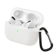thumbnail image 1 of Insten Shockproof Silicone Protective Skin Compatible with Apple AirPods Pro 2019 Charging Case, Supports Wireless Charging, Includes Carabiner Keychain, White, 1 of 10