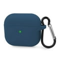 thumbnail image 1 of Insten Silicone Case Compatible with Airpods 3 3rd Gen 2021 Earbuds Protective Cover, Front LED Visible, with Carrying Keychain for Girls Women Boys Men, Blue, 1 of 8