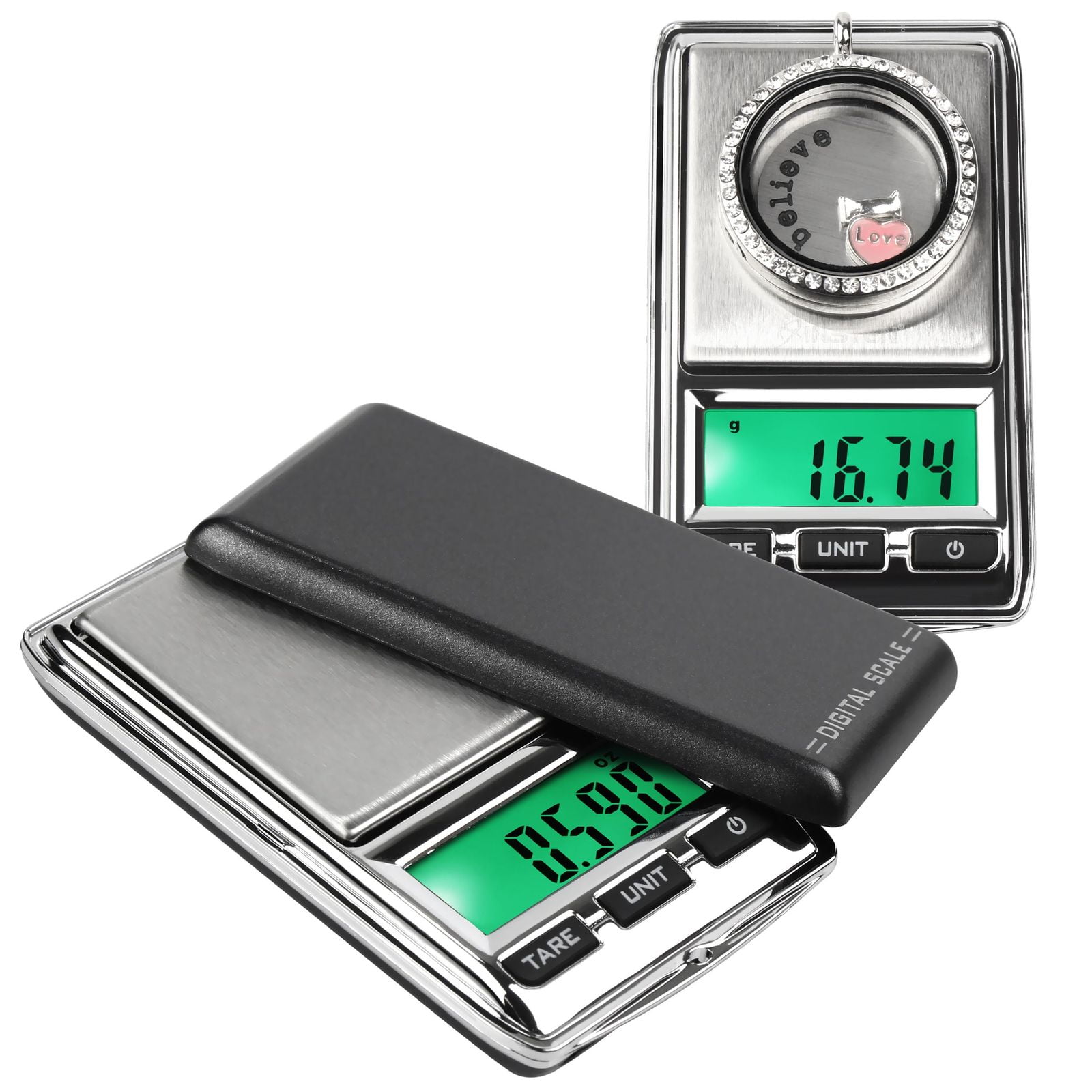  Smart Weigh Digital Pro Pocket Scale 500g x 0.01 grams,Jewelry  Scale, Coffee Scale, Food Scale with Tare, Hold and PCS function, 2 Lids  Included, Back-Lit LCD Display: Home & Kitchen