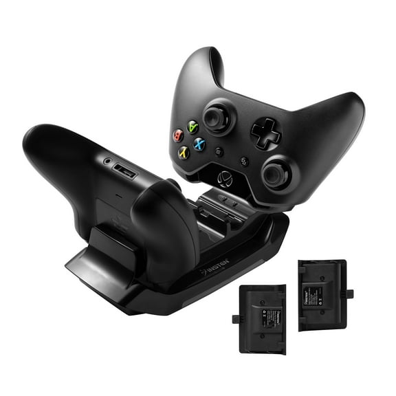 Insten Xbox One Controller Charging Station Stand with 2 Rechargeable Battery Pack Charger Dock and USB Cable for Xbox One / Xbox One S / One Elite / Xbox One X