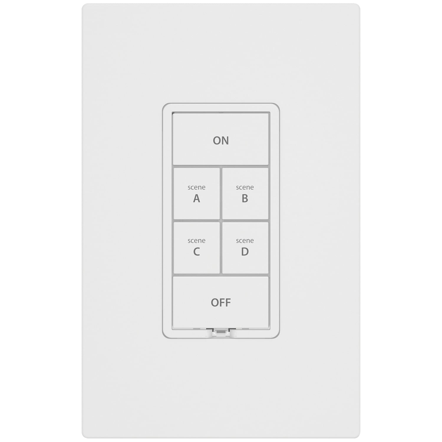 White Wireless Smart Keypad with 6 Buttons and Dimmer