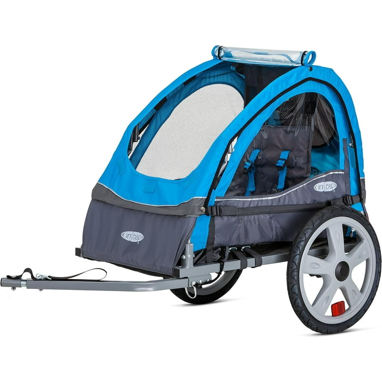 Instep Bike Trailer for Toddlers Kids Single and Double Seat 2 In 1 Canopy Carrier Multiple Colors Blue Single Seat Bike Trailer