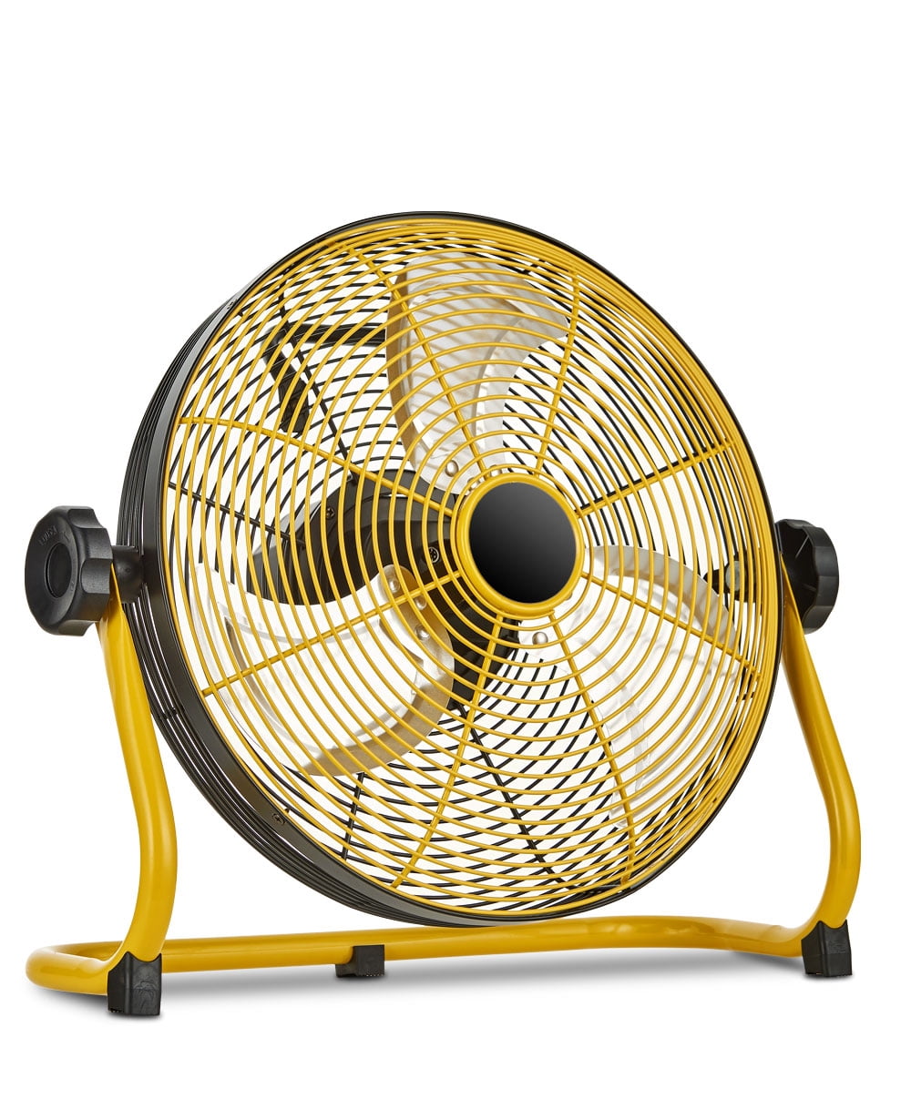 Instern 12" Battery Powered Floor Fan, Portable Rechargeable Cordless Fan, 360° Tilt, 20H Run Time, Waterproof, High Velocity Heavy Duty Metal Fan for Camping Hurricane Home Warehouse