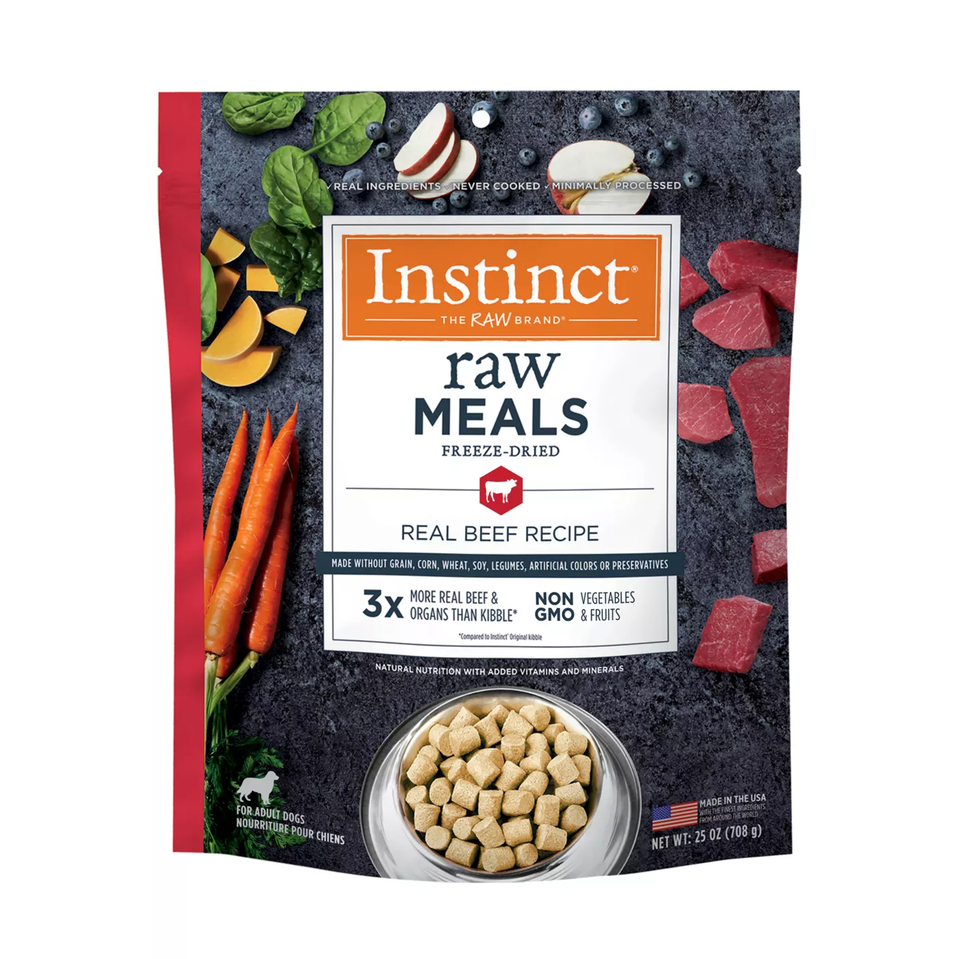Instinct Raw Meals Freeze-Dried Adult Dry Dog Food - Grain Free, Beef 9.5oz