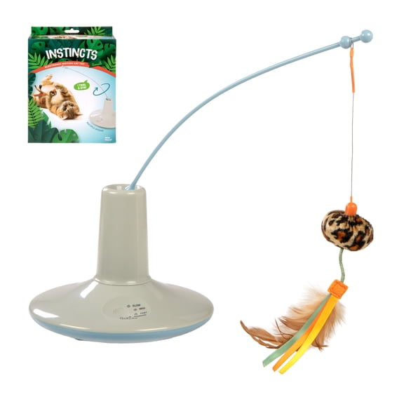 Instincts by SmartyKat Wild Wand Electronic Motion Teaser Wand Cat Toy, Battery Powered