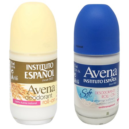 Instituto Español Kit. Avena Oat Natural Deodorant. 2.5 fl.oz / 75mL. +  Avena Soft Antiperspirant Deodorant 2.5 fl.oz / 75 ml.