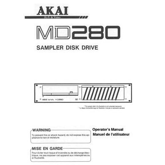 Instruction Manual ONLY for Akai MD280 Sampler Owners Instruction Manual REPRINT
