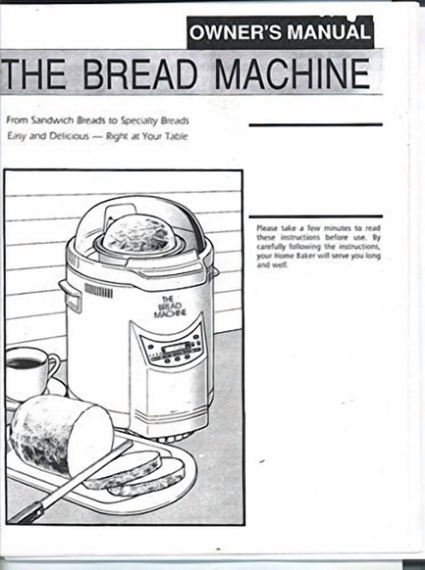 Instruction Manual ONLY for DAK Bread Machine Maker Instruction Manual Model: FAB 100-1 REPRINT