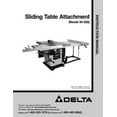 thumbnail image 1 of Instruction Manual ONLY for Delta 34-555 Sliding Table Attachment Owners Instruction Manual REPRINT, 1 of 1