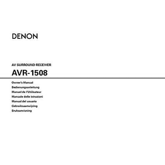 Instruction Manual ONLY for Denon AVR-1508 AV Receiver Owners Manual REPRINT