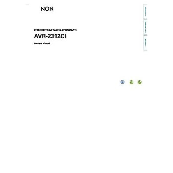 Instruction Manual ONLY for Denon AVR-2312CI AV Receiver Owners Manual REPRINT
