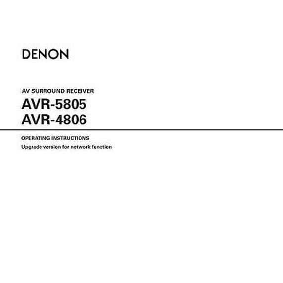 Instruction Manual ONLY for Denon AVR-5808 AV Receiver Owners Manual REPRINT