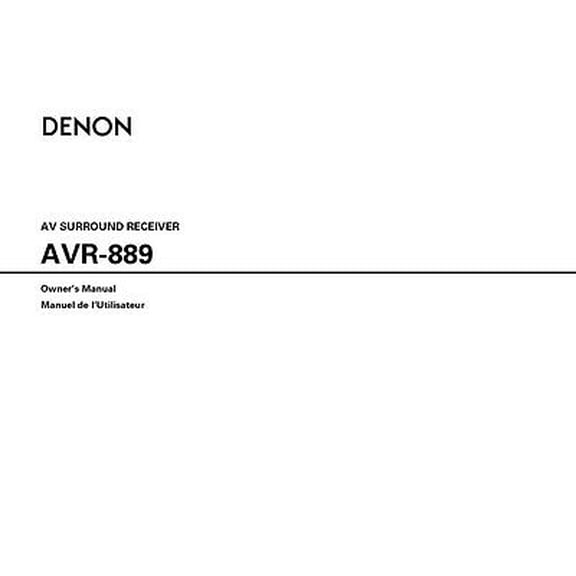Instruction Manual ONLY for Denon AVR-889 AV Receiver Owners Manual REPRINT