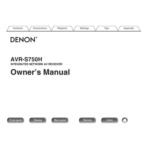Instruction Manual ONLY for Denon AVR-S750H Receiver Owners Instruction Manual REPRINT