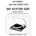 thumbnail image 1 of Instruction Manual ONLY for Denon DP-51F Turntable Owners Manual REPRINT, 1 of 1