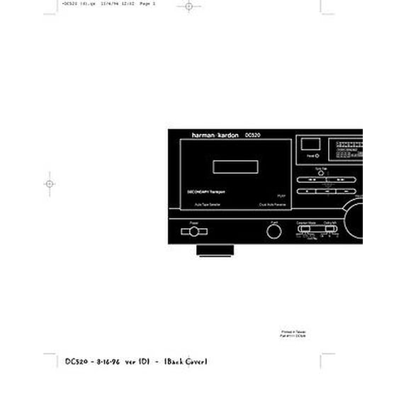Instruction Manual ONLY for Harman Kardon DC-520 Cassette Deck Owners Instruction Manual REPRINT