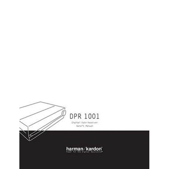 Instruction Manual ONLY for Harman Kardon DPR-1001 Digital Path Receiver Owners Manual REPRINT