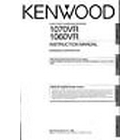 Instruction Manual ONLY for Kenwood 1060-VR Receiver Owners Instruction Manual REPRINT