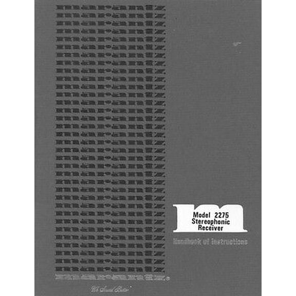 Instruction Manual ONLY for Marantz 2275 Receiver Owners Instruction Manual REPRINT