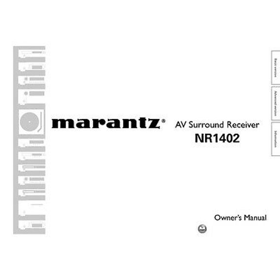 Instruction Manual ONLY for Marantz NR1402 Receiver Owners Instruction Manual REPRINT