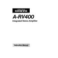 thumbnail image 1 of Instruction Manual ONLY for Onkyo A-RV400 Amplifier Owners Manual REPRINT, 1 of 1