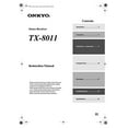 thumbnail image 1 of Instruction Manual ONLY for Onkyo Integra TX-8011 Receiver Owners Instruction Manual REPRINT, 1 of 1