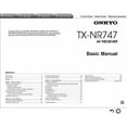 thumbnail image 1 of Instruction Manual ONLY for Onkyo TX-NR747 Receiver Owners Manual-Basic & Advanced REPRINT, 1 of 1