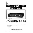 thumbnail image 1 of Instruction Manual ONLY for Rotel RA-1000 Amplifier Owners Instruction Manual REPRINT, 1 of 1
