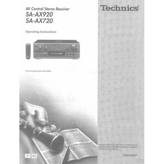 Instruction Manual ONLY for Technics SA-AX720 SA-AX920 Receiver Owners Instruction Manual REPRINT