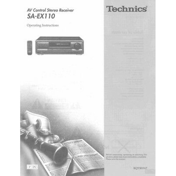 Instruction Manual ONLY for Technics SA-EX110 Receiver Owners Instruction Manual REPRINT